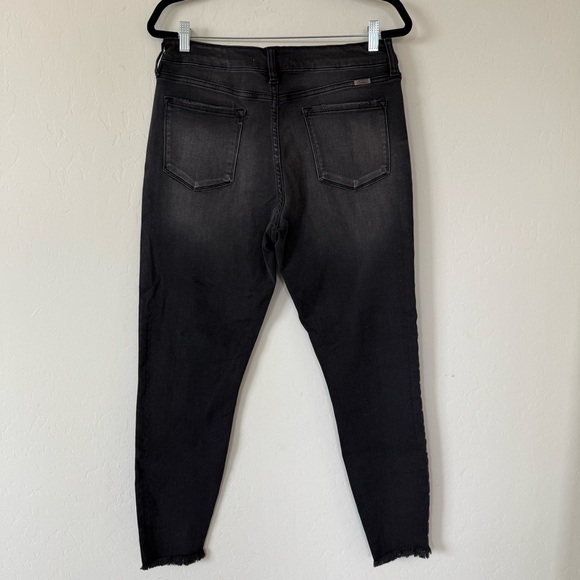 KanCan Hermione High Rise Studded Ankle Black Wash Frayed Hem Jeans Size 15/31 - Picture 6 of 9